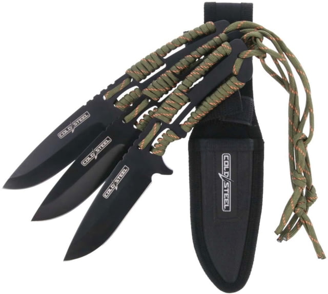 Cold Steel Throwing s w/Paracord Handle 4.00 in Throwing Knife Orange and green cord wrapped TH44KVD3PK