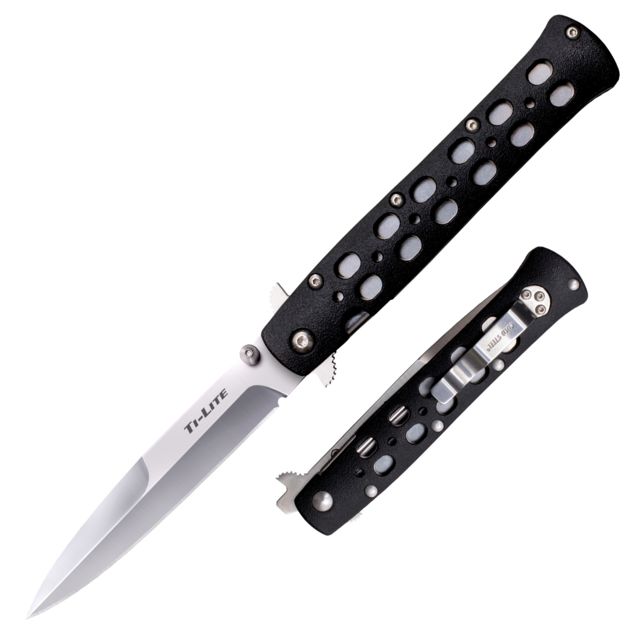 Cold Steel Ti-Lite 4in Zy-Ex Handle Knife Black/Silver 8 3/4in - Cold Steel