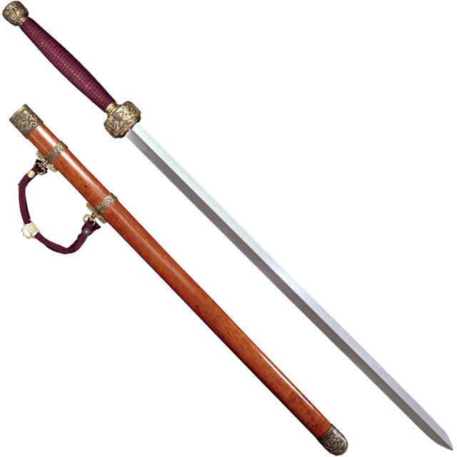 Cold Steel Two Handed Gim Sword 35in 1060 Carbon Steel Blade Rosewood Handle