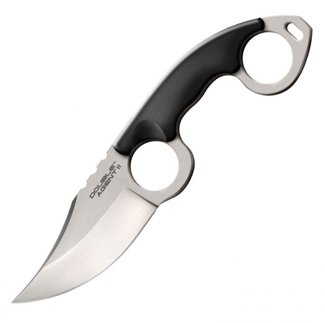 Cold Steel Double Agent II 7.63in Fixed Blade Knife Black/Silver 7.63in - Cold Steel