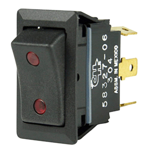 Cole Hersee Rocker Switch w/Small Round Pilot Lights SPDT On-Off-On 4 Blade Sealed - Cole Hersee