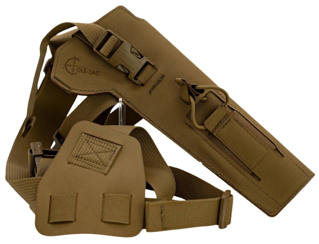 Cole-Tac Varmint Wrangler Squadron Chest Holster Left Hand Chest Coyote Brown - Cole-Tac