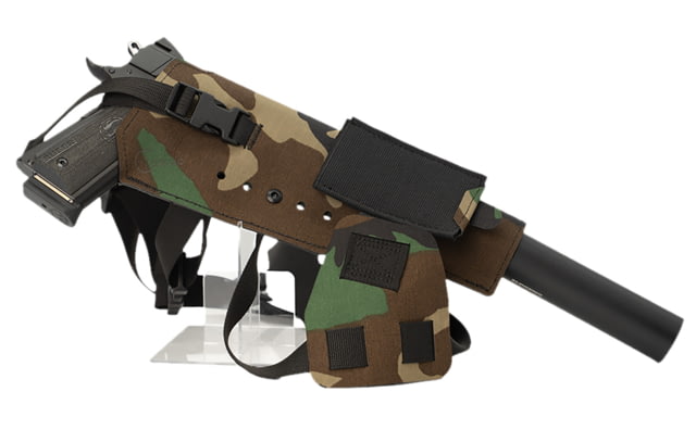 Cole-Tac Varmint Wrangler XL Squadron Chest Holster Left Hand M81 Woodland - Cole-Tac