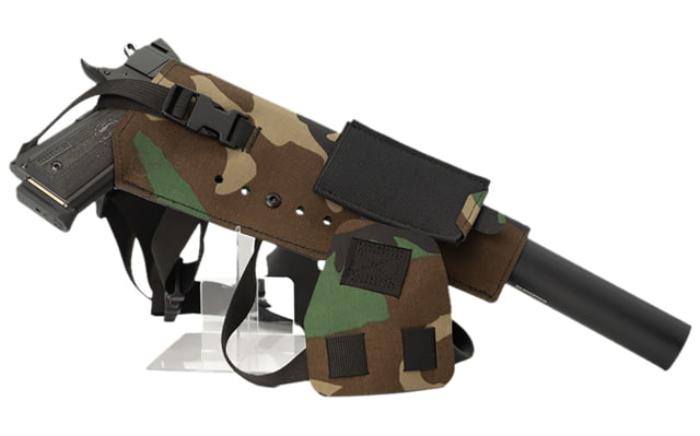 Cole-Tac Varmint Wrangler XL Squadron Chest Holster Right Hand M81 Woodland - Cole-Tac