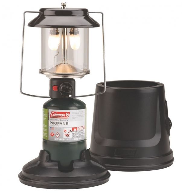 Coleman QuickPack 2 Mantle Propane Lantern W/ Case 1000 Lumens on High Cast Adjustable Brightness Black 2000026516 - Coleman