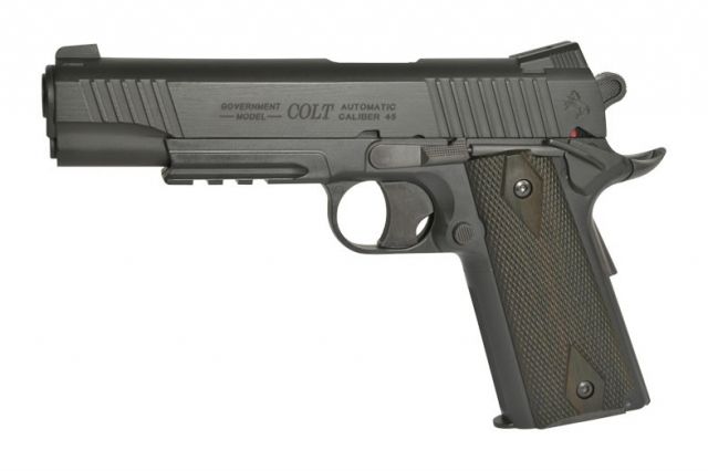 Colt 1911 Rail Gun CO2 Fixed Metal Slide Black Medium - Colt