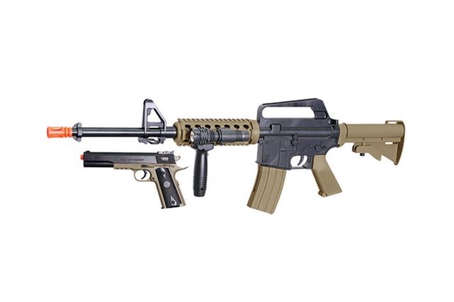 Colt A11 RIS Spring Rifle w/Colt 1911 Spring Pistol Black/Tan - Colt