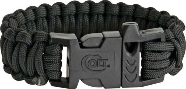 Colt Tactical S.P.E.A.R. Survival Bracelet double weave 1in release buckle 7.375in dia 10.5in cord black - Colt
