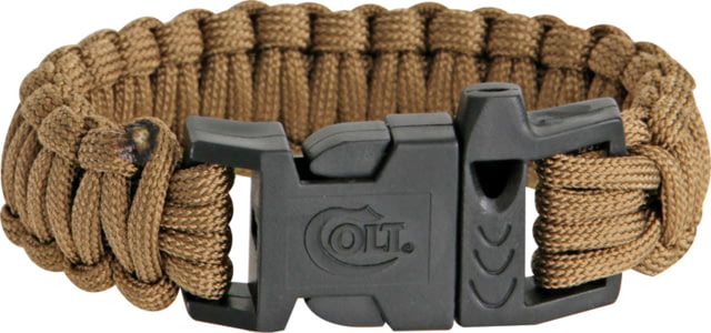 Colt Tactical S.P.E.A.R. Survival Bracelet double weave 1in release buckle 7.375in dia 10.5in cord coyote tan - Colt