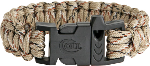 Colt Tactical S.P.E.A.R. Survival Bracelet double weave 1in release buckle 7.375in dia 10.5in cord desert tan - Colt