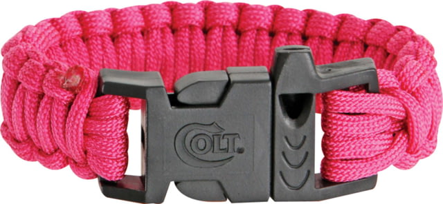 Colt Tactical S.P.E.A.R. Survival Bracelet double weave 1in release buckle 7.375in dia 10.5in cord hot pink - Colt