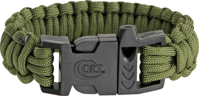 Colt Tactical S.P.E.A.R. Survival Bracelet double weave 1in release buckle 7.375in dia 10.5in cord od green - Colt