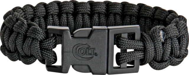 Colt Tactical S.P.E.A.R. Survival Bracelet single weave.75in release buckle 7.25in dia 7.5in cord black - Colt