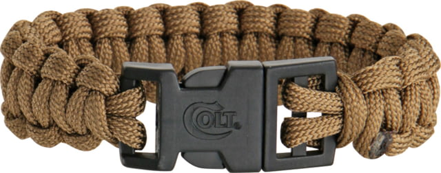 Colt Tactical S.P.E.A.R. Survival Bracelet single weave.75in release buckle 7.25in dia 7.5in cord coyote tan - Colt