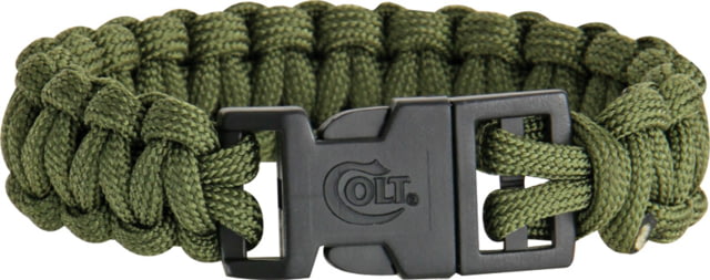 Colt Tactical S.P.E.A.R. Survival Bracelet single weave.75in release buckle 7.25in dia 7.5in cord od green - Colt