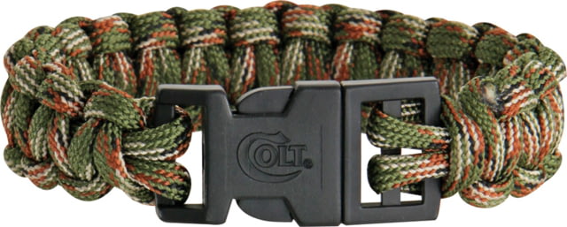 Colt Tactical S.P.E.A.R. Survival Bracelet single weave.75in release buckle 7.25in dia 7.5in cord woodland camo - Colt