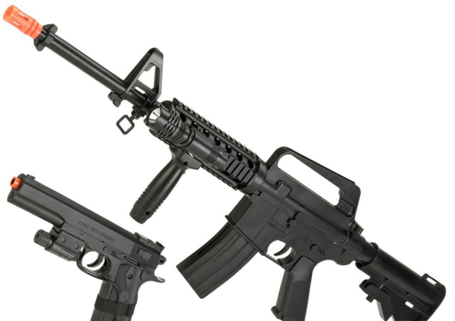 Colt Licensed M4 A1 RIS Spring Powered and 1911 Spring Pistol On Duty Kit Black Large - Colt