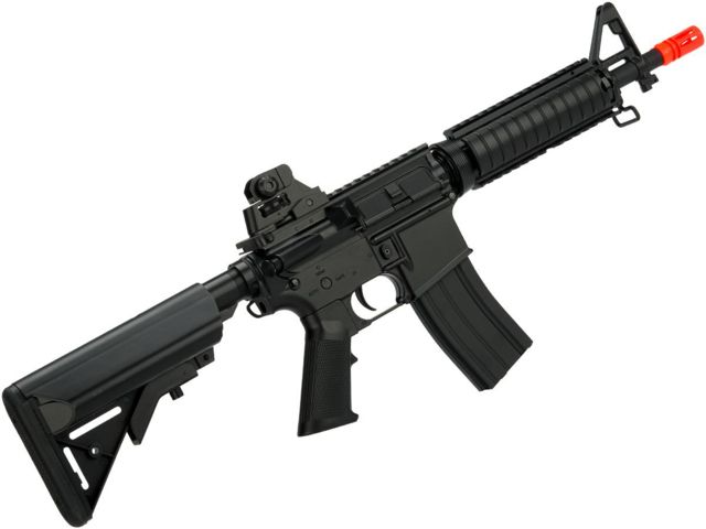 Colt Licensed M4 CQB-R SOPMOD LiPo Ready Airsoft AEG Gun w/Metal Gearbox Black Large