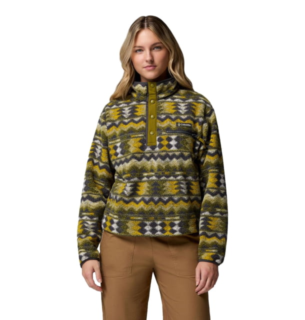 Columbia Helvetia II Printed Cropped Half Snap - Women's Mossy Green/Retrotree Small