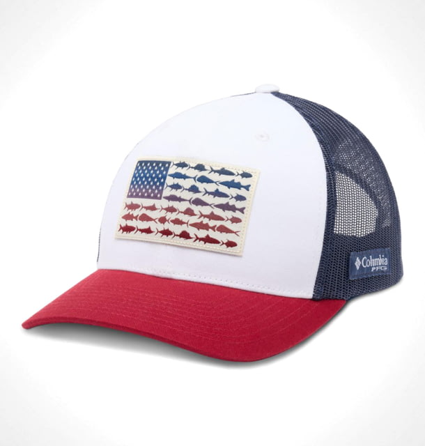 Columbia PFG Fish Flag Mesh Snap Back White/Beet/Nocturnal One Size
