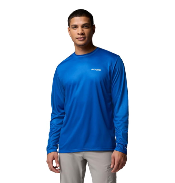 Columbia Columbia Terminal Tackle PFG Fish Flag Long Sleeve - Men's Vivid Blue/White Extra Large - $24.68 at Optics Planet