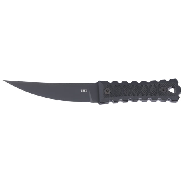 CRKT HZ4 Fixed Blade Knife 4.76in SK-5 Trailing Point G10 Black Handle
