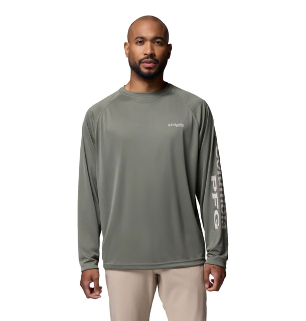 Columbia Columbia Terminal Tackle Long Sleeve Shirt - Men's Cypress/Dark Stone Logo Small - $21.39 at Optics Planet