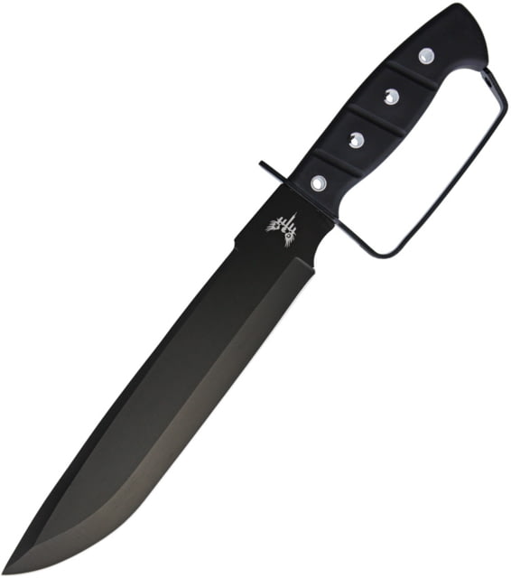 Combat Ready D Guard Bowie Knife 9.75" black finish stainless blade Black rubberized synthetic handle  / CBR113 - Combat Ready