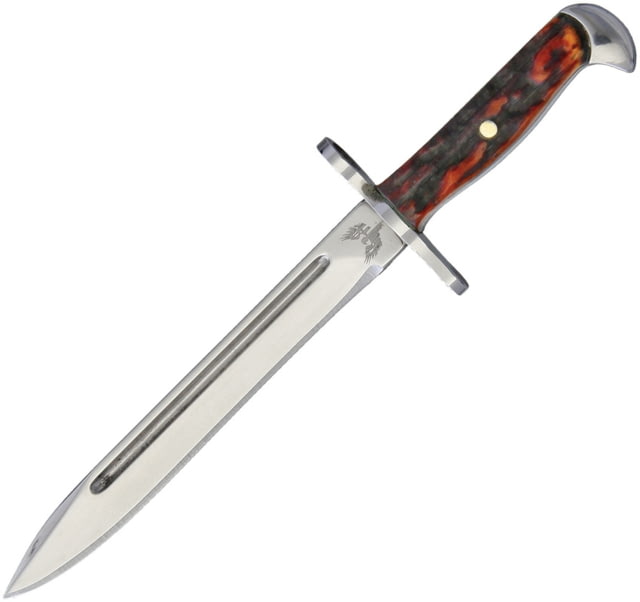 Combat Ready Mini M1 Combat Knife 4.5in Overall 2.75in Mirror SS Blade Brown Stag Bone Handle SS Guard Full Tang - Combat Ready