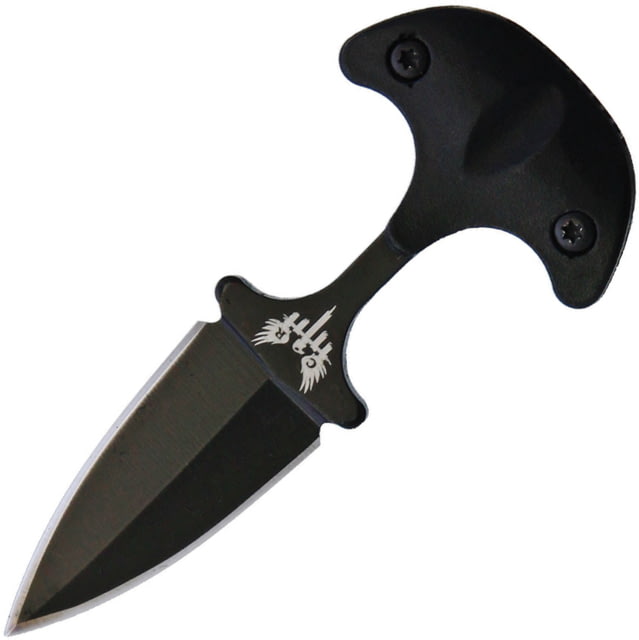 Combat Ready Neck Knife 1.5" black finish double edge stainless dagger bla Black aluminum handle  / CRB112 - Combat Ready