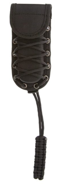 Combat Ready Sheath For Folder Sheath Fits Up To 5in Closed Folder Black Nylon Construction w/ Black Braided Paracord Trim And Lanyard - Combat Ready