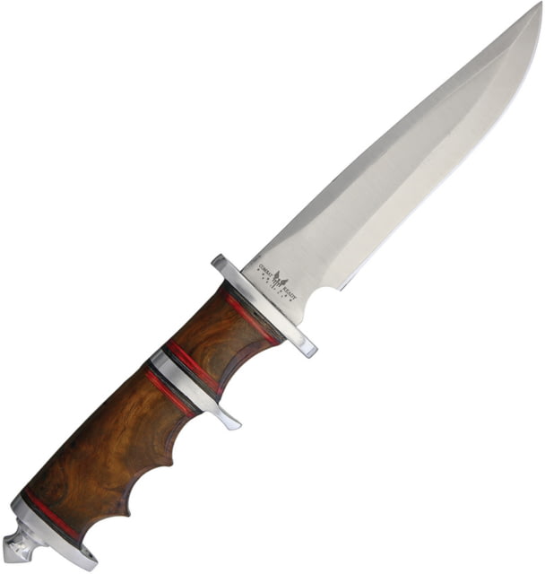 Combat Ready Sub Hilt Fighter Knife 7" satin finish stainless blade Brown finger grooved wood handle # 2 / CBR111 - Combat Ready