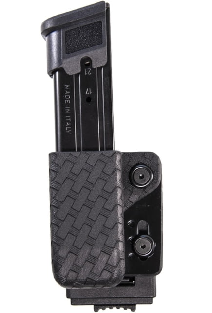 Comp-Tac Basket Weave Single Mag Pouch PLM Size 4 - Glock 9/40 Double Stack .45 GAP Left Hand Black Basket Weave - Comp-Tac