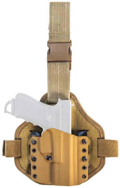 High Speed Gear Warrior Combo Single Point Drop Leg Holster Glock 19 Gen 5 Left Hand Coyote Brown - High Speed Gear