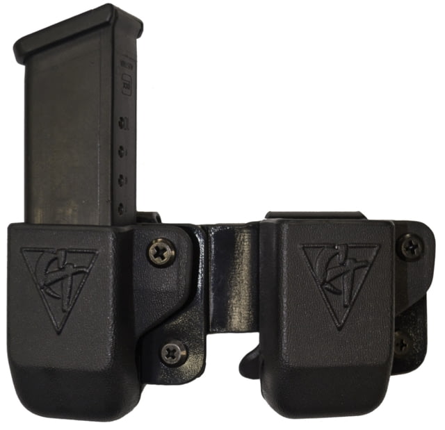 Comp-Tac Twin Belt Clip Mag OWB Kydex Size 23 - HK P30 P30L VP9 VP40 P2000 UPS .40/9 Steel Right Hand Black - Comp-Tac