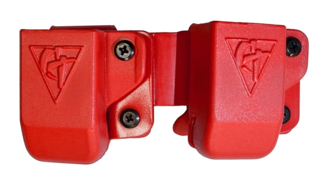 Comp-Tac Twin Belt Clip Mag OWB Kydex Size 4 - Glock 9/40 Double Stack .45 GAP Left Hand Red - Comp-Tac