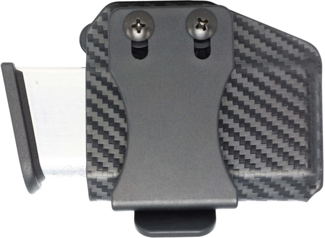Rounded Horizontal Magazine Holster for 45ACP Double Stack Ambidextrous Carbon Fiber - Rounded