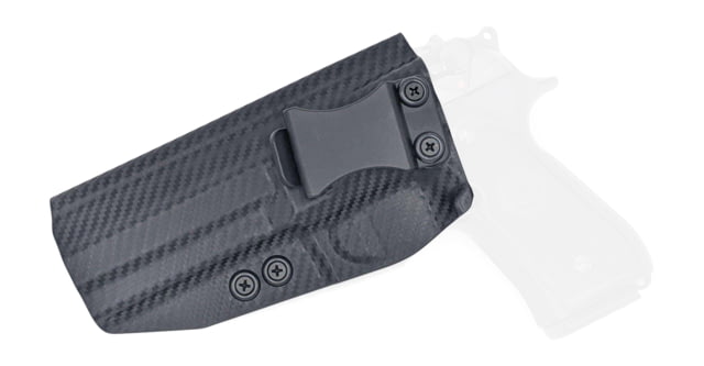 Rounded IWB KYDEX Holster Beretta 92 Compact Left Hand Carbon Fiber - Rounded