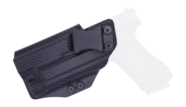 Rounded IWB KYDEX Holster Glock 17 19 19X 22 23 31 32 34 35 45 Gen 1-5 with TLR-1 Left Hand Carbon Fiber Black - Rounded