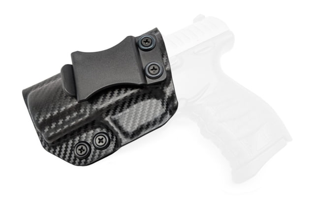 Rounded IWB KYDEX Holster Walther PDP Compact Left Hand Carbon Fiber - Rounded