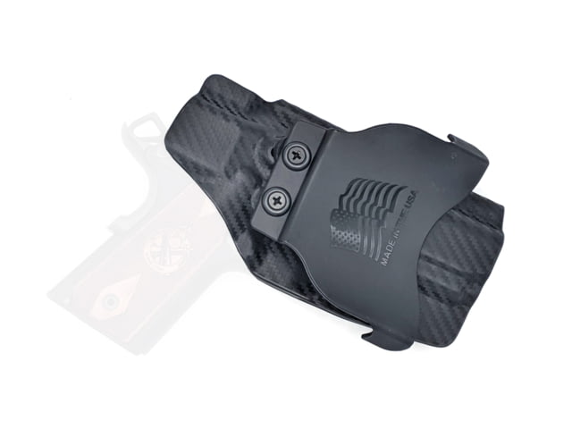 Rounded OWB KYDEX Paddle Holster  3.5in Officer Non-Rail Left Hand Carbon Fiber - Rounded Gear