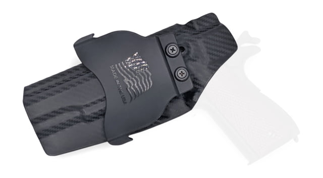 Rounded OWB KYDEX Paddle Holster  5in Government Non-Rail Right Hand Carbon Fiber - Rounded