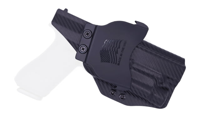 Rounded OWB KYDEX Paddle Holster Glock 17 19 19X 22 23 31 32 34 35 45 Gen 1-5 w/ TLR-1 LH Carbon Fiber Black - Rounded