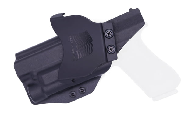 Rounded OWB KYDEX Paddle Holster Glock 17 19 19X 22 23 31 32 34 35 45 Gen 1-5 w/TLR-1 RH Black - Rounded