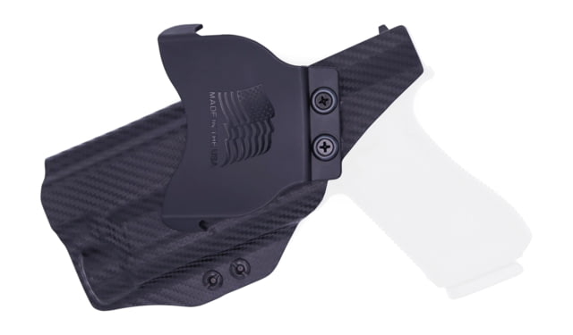 Rounded OWB KYDEX Paddle Holster Glock 17 19 19X 22 23 31 32 34 35 45 Gen 1-5 w/TLR-1 RH Carbon Fiber Black - Rounded
