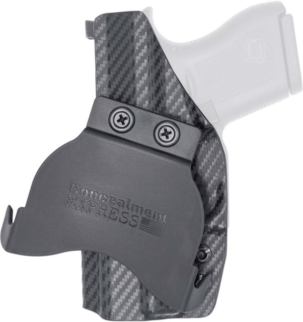 Rounded OWB KYDEX Paddle Holster Optics Ready for Glock 43 Right Carbon Fiber Black - Rounded