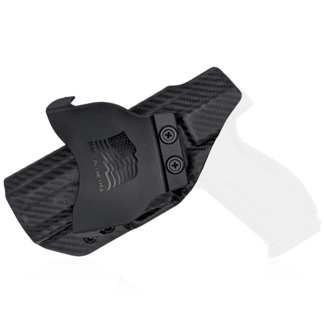 Rounded OWB KYDEX Paddle Holster Ruger American Full Size Right Hand Carbon Fiber - Rounded Gear