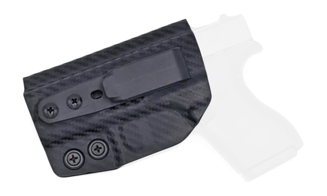 Rounded Tuckable IWB KYDEX Holster Glock 42 Left Hand Carbon Fiber Black CEB000076 - Rounded