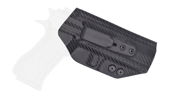 Rounded Tuckable IWB KYDEX Holster IWI Jericho 941 F9 Full Size Steel Frame Ambidextrous Carbon Fiber Black CEB000317 - Rounded