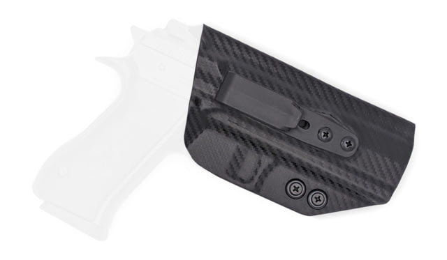 Rounded Tuckable IWB KYDEX Holster IWI Jericho 941 F9 Full Size Steel Frame Right Hand Carbon Fiber Black CEB000319 - Rounded